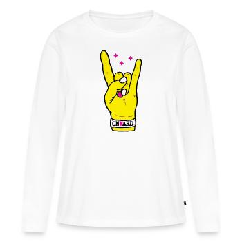 Let's go on - Punk Hand - T-shirt manches longues Premium bio Femme - blanc - Devant - Julia (174cm)