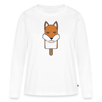 Fox Head Popsicle - Women's Premium Organic Long Sleeve Shirt - white - Front - Julia (174cm)
