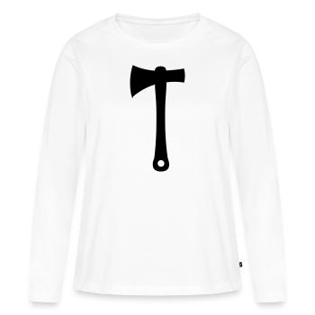 Axt - Frauen Premium Bio Langarmshirt - Weiß - Vorne - Julia (174cm)