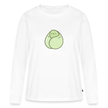 Haricot doux et câlin - T-shirt manches longues Premium bio Femme - blanc - Devant - Julia (174cm)