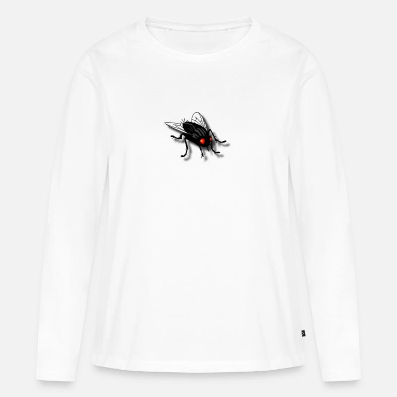 witzige Fliege - Frauen Premium Bio Langarmshirt - Weiß