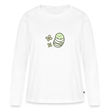 Haricot sucré - Printemps - T-shirt manches longues Premium bio Femme - blanc - Devant - Julia (174cm)