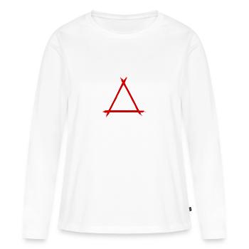 Alchemie Symbol Feuer Rot - Frauen Premium Bio Langarmshirt - Weiß - Vorne - Julia (174cm)