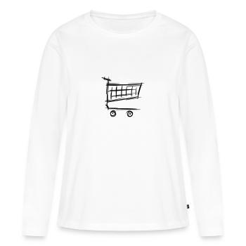 Panier Vide, Dessin, Symbole D’achat - T-shirt manches longues Premium bio Femme - blanc - Devant - Julia (174cm)