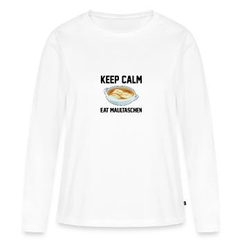 Mules Souabes Cadeaux - Souabe Spätzle - T-shirt manches longues Premium bio Femme - blanc - Devant - Julia (174cm)
