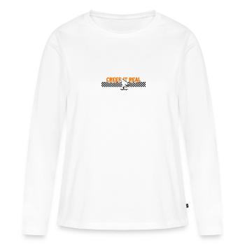 CREEP IT REAL Halloween Fantôme - T-shirt manches longues Premium bio Femme - blanc - Devant - Julia (174cm)