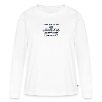 Das Vaterunser - Frauen Premium Bio Langarmshirt - Weiß - Vorne - Julia (174cm)