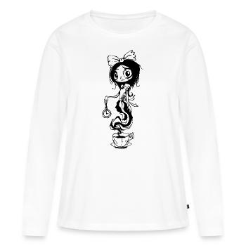 Alice in Gothic Wonderland Tea Party - Women's Premium Organic Long Sleeve Shirt - white - Front - Julia (174cm)