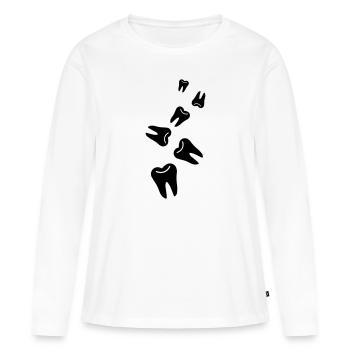 Dentiste dentiste - T-shirt manches longues Premium bio Femme - blanc - Devant - Julia (174cm)