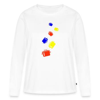 Cooking pot - Women's Premium Organic Long Sleeve Shirt - white - Front - Julia (174cm)
