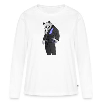 Karate Panda Judo Ju Jutsu Geschenk Gürtel Dan MMA - Frauen Premium Bio Langarmshirt - Weiß - Vorne - Julia (174cm)