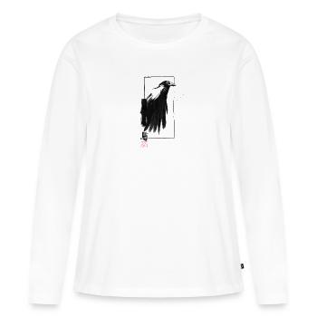 crow edge - T-shirt manches longues Premium bio Femme - blanc - Devant - Julia (174cm)