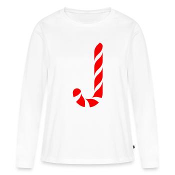 Zuckerstange - Frauen Premium Bio Langarmshirt - Weiß - Vorne - Julia (174cm)