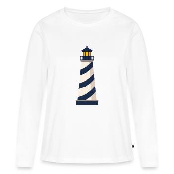 Icône de la ligne de phare Symbole vectoriel de balise côtière - T-shirt manches longues Premium bio Femme - blanc - Devant - Julia (174cm)