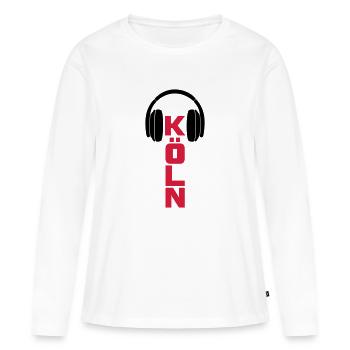Köln City DJ Music Dubstep Shirt - Frauen Premium Bio Langarmshirt - Weiß - Vorne - Julia (174cm)