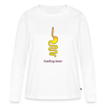 Magen Bier - Frauen Premium Bio Langarmshirt - Weiß - Vorne - Julia (174cm)