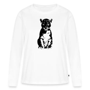 lion - T-shirt manches longues Premium bio Femme - blanc - Devant - Julia (174cm)