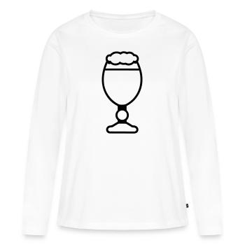 Bière - T-shirt manches longues Premium bio Femme - blanc - Devant - Julia (174cm)