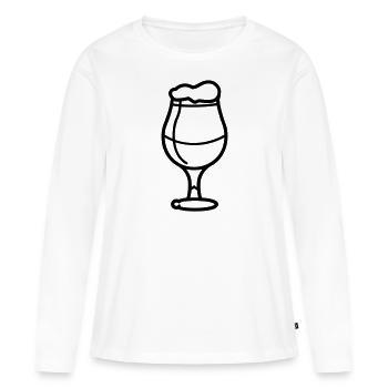 Bière - T-shirt manches longues Premium bio Femme - blanc - Devant - Julia (174cm)