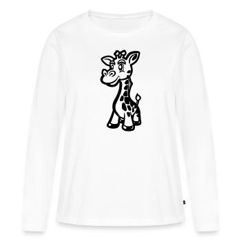 Animal girafe - T-shirt manches longues Premium bio Femme - blanc - Devant - Julia (174cm)