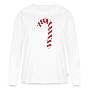Zuckerstange - Frauen Premium Bio Langarmshirt - Weiß - Vorne - Julia (174cm)