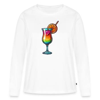 cocktail - T-shirt manches longues Premium bio Femme - blanc - Devant - Julia (174cm)