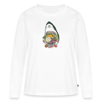 Shark Vegetables - Women's Premium Organic Long Sleeve Shirt - white - Front - Julia (174cm)
