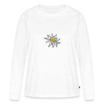 Edelweiß - Frauen Premium Bio Langarmshirt - Weiß - Vorne - Julia (174cm)