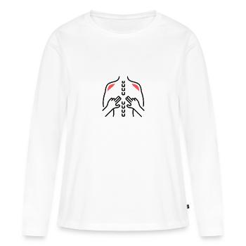 Massage relax Physio - T-shirt manches longues Premium bio Femme - blanc - Devant - Julia (174cm)