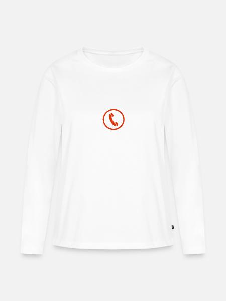telefonhöhrer - Frauen Premium Bio Langarmshirt - Weiß