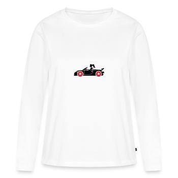 Frau Auto Cabrio - Frauen Premium Bio Langarmshirt - Weiß - Vorne - Julia (174cm)