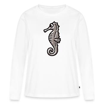 hippocampe - T-shirt manches longues Premium bio Femme - blanc - Devant - Julia (174cm)