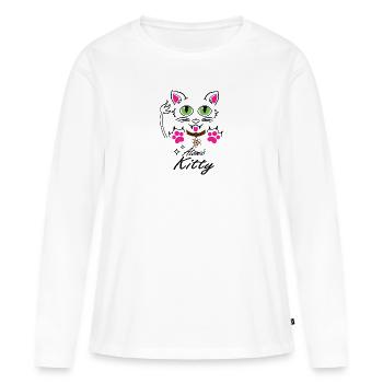 Atomic Kitty #2 - White Shirt - Frauen Premium Bio Langarmshirt - Weiß - Vorne - Julia (174cm)