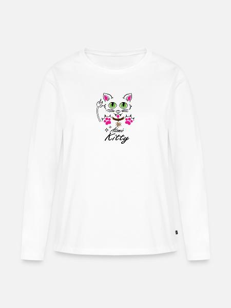Atomic Kitty #2 - White Shirt - Frauen Premium Bio Langarmshirt - Weiß