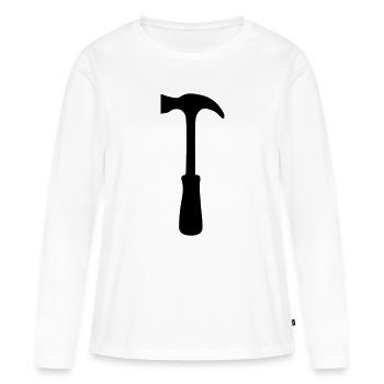 Marteau - T-shirt manches longues Premium bio Femme - blanc - Devant - Julia (174cm)