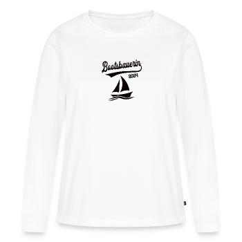 Bootsbauerin 2024 Beruf Schiffbauerin Bootsbau - Frauen Premium Bio Langarmshirt - Weiß - Vorne - Julia (174cm)