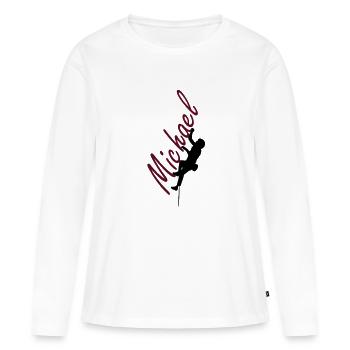 Klettern - Michael - Frauen Premium Bio Langarmshirt - Weiß - Vorne - Julia (174cm)