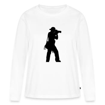 photographer - Women's Premium Organic Long Sleeve Shirt - white - Front - Julia (174cm)