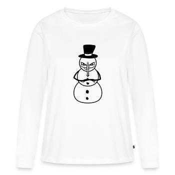 schneemann cool boese winter weihnachten kalt schn - Frauen Premium Bio Langarmshirt - Weiß - Vorne - Julia (174cm)