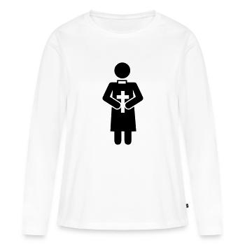 Pasteur - T-shirt manches longues Premium bio Femme - blanc - Devant - Julia (174cm)