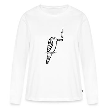 wellenstittich joint kiffen - Frauen Premium Bio Langarmshirt - Weiß - Vorne - Julia (174cm)