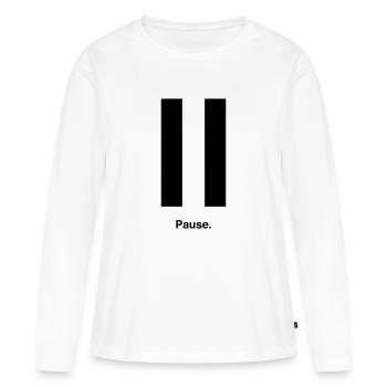 Pause - T-shirt manches longues Premium bio Femme - blanc - Devant - Julia (174cm)