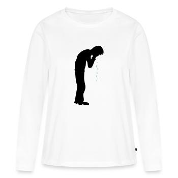 Gouttes hurlantes de dépression - T-shirt manches longues Premium bio Femme - blanc - Devant - Julia (174cm)