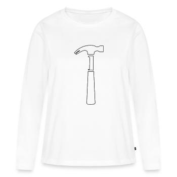 marteau - T-shirt manches longues Premium bio Femme - blanc - Devant - Julia (174cm)