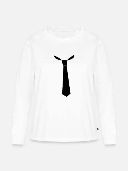 Krawatte - Frauen Premium Bio Langarmshirt - Weiß