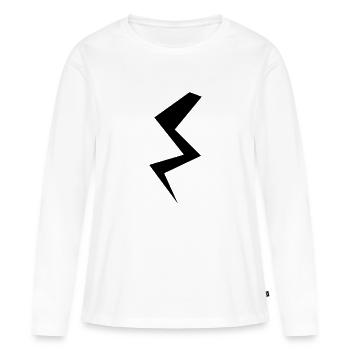 éclair - T-shirt manches longues Premium bio Femme - blanc - Devant - Julia (174cm)