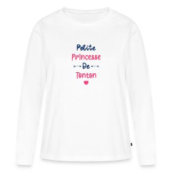 Petite princesse de Tonton - T-shirt manches longues Premium bio Femme - blanc - Devant - Julia (174cm)