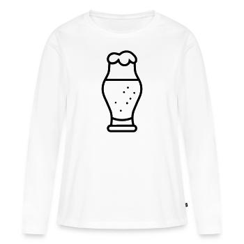 Bière - T-shirt manches longues Premium bio Femme - blanc - Devant - Julia (174cm)