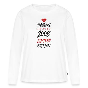 2008 Édition limitée - T-shirt manches longues Premium bio Femme - blanc - Devant - Julia (174cm)