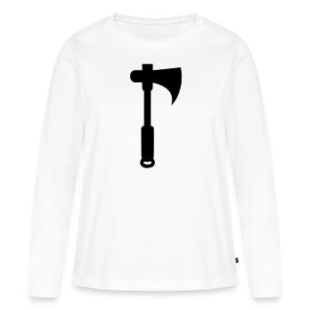 axe - Women's Premium Organic Long Sleeve Shirt - white - Front - Julia (174cm)